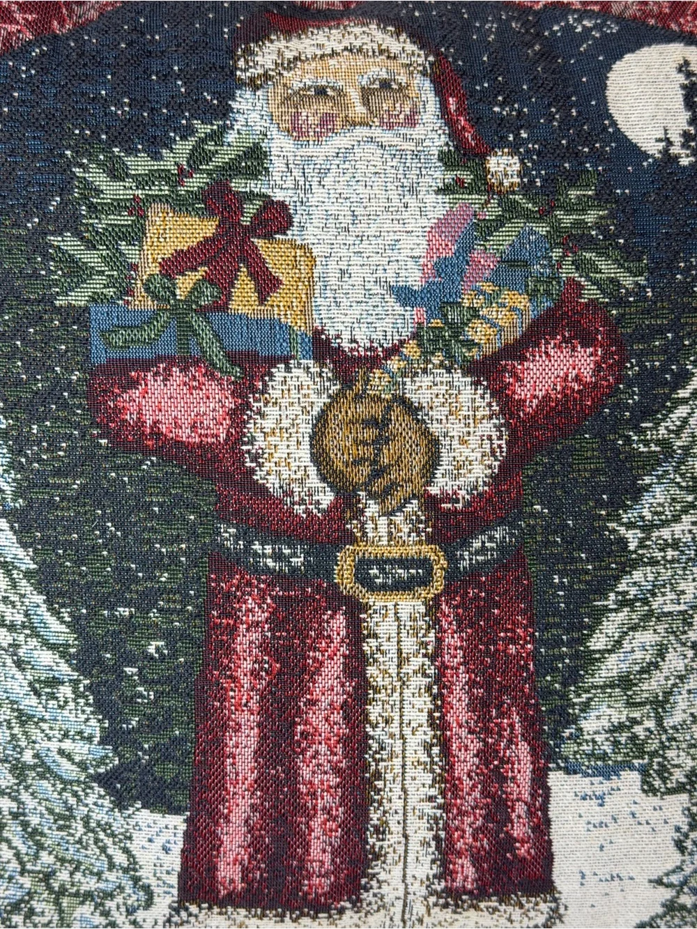 Santa Tapestry Christmas Holiday Decorative 17'x17